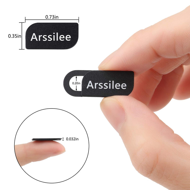 [Australia - AusPower] - Arssilee 3pack Webcam Cover 0.8MM Thin - Web Camera Cover fits Laptop, Desktop, PC, Mini, Computer, Smartphone,Protect Your Privacy and Security (Black) 