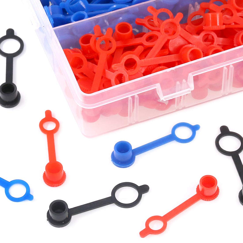 [Australia - AusPower] - Swpeet 300Pcs Plastic Grease Fitting Cap Assortment, Grease Zerk Fitting Cap Plastic Dust Cover 