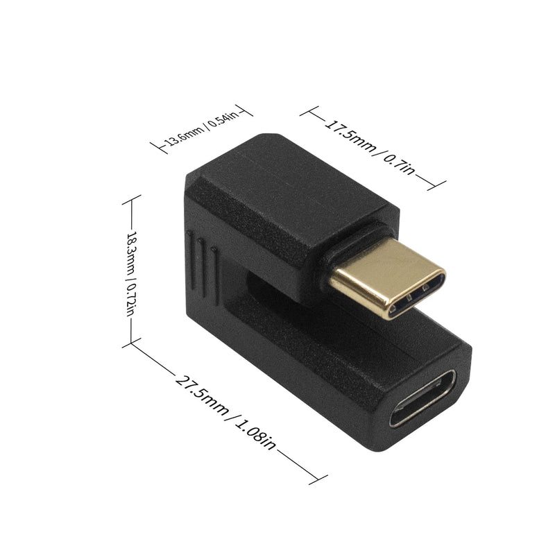 [Australia - AusPower] - Duttek USB C 180 Degree Adapter, USB C U Shape Adapter, 4K@60hz 10gbps USB Type C 3.1 Male to Female Extender Adapter Connector Compatible with Laptop, Mobile Phone, Tablet etc. 