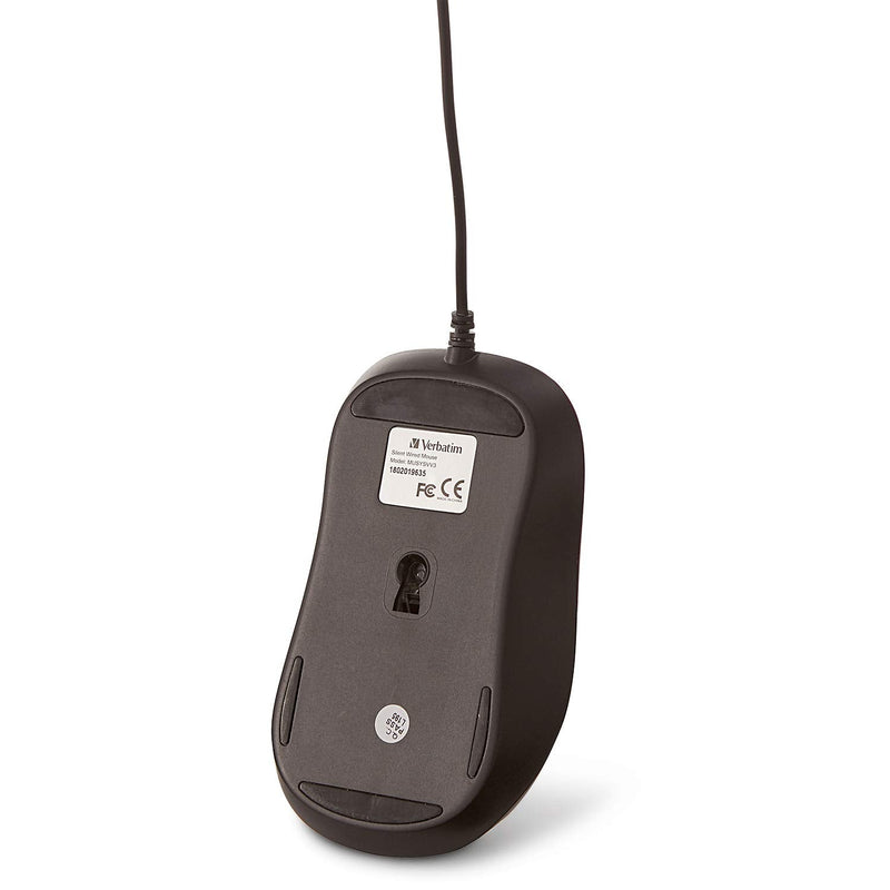 [Australia - AusPower] - Verbatim USB Silent Corded Optical Mouse - Computer Wired Noiseless and Silent Click Mouse for Mac and PC- Purple 