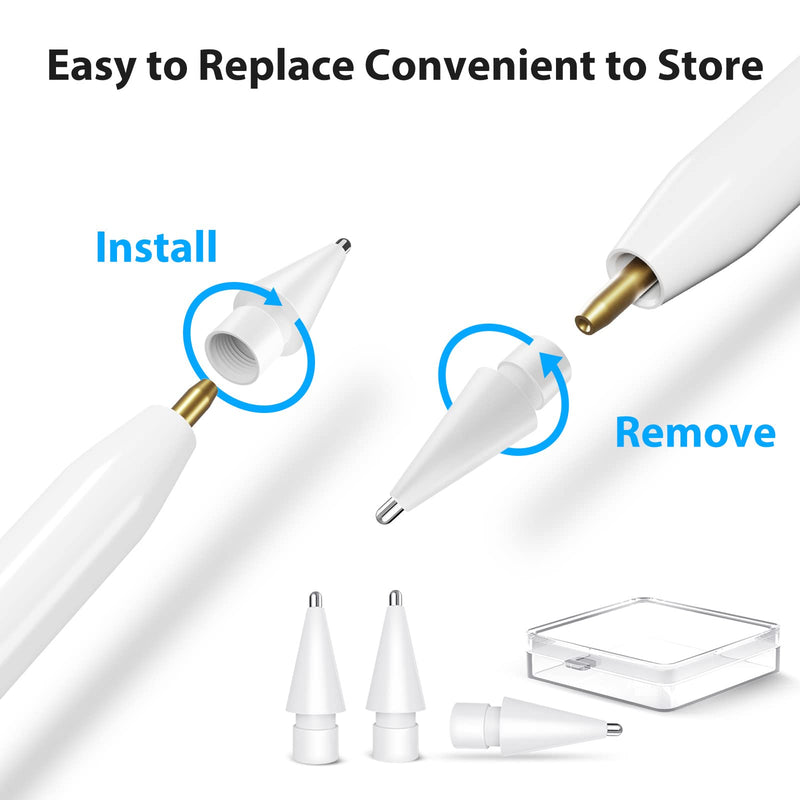 [Australia - AusPower] - TITACUTE Replacement for Apple Pencil Tip 2nd Gen 1st Generation 3-Pack Upgraded Metal Fine Point Precise iPencil Nib for Apple Pen Tips iPad 9th 8th 7th 6th Pro 12.9 11 10.5 Mini 6th 5th Air 4th 3rd 