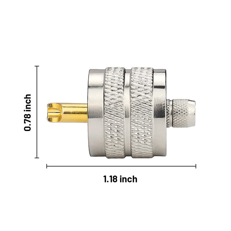[Australia - AusPower] - MOOKEERF PL259 Male Crimp Connector, UHF SO239 Crimp Coax Connector for RG8X/ LMR240/ 4D-FB/ CNT240/ RG8 Mini Coaxial Cable(Pack of 5) 
