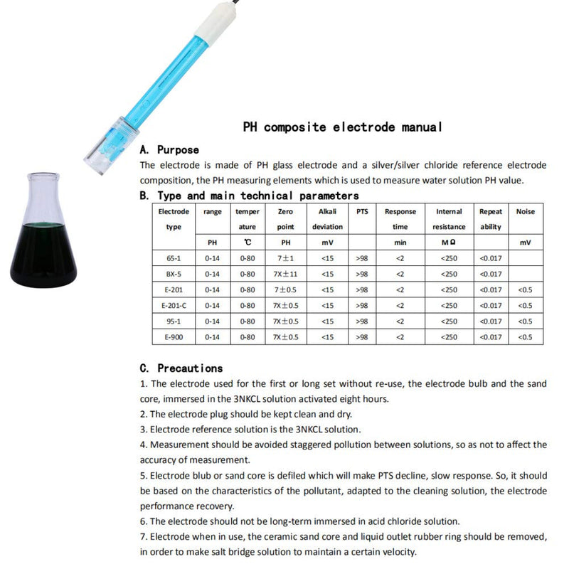 [Australia - AusPower] - Liquid PH 0-14 Value Sensor Module Accuracy 0.1pH + BNC Connect Terminal PH Electrode Probe Kit, PH Detection detect Sensor Module for Arduino 