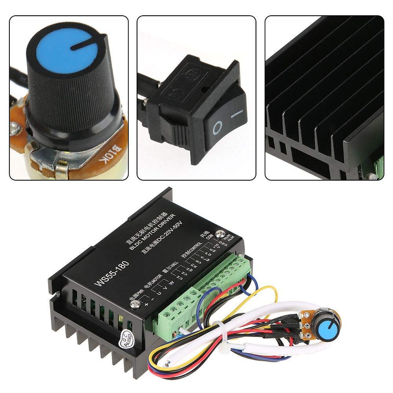 [Australia - AusPower] - Brushless Motor Driver Controller, WS55-180 DC 20V-50V Spindle BLDC DLDC Motor Driver Controller 