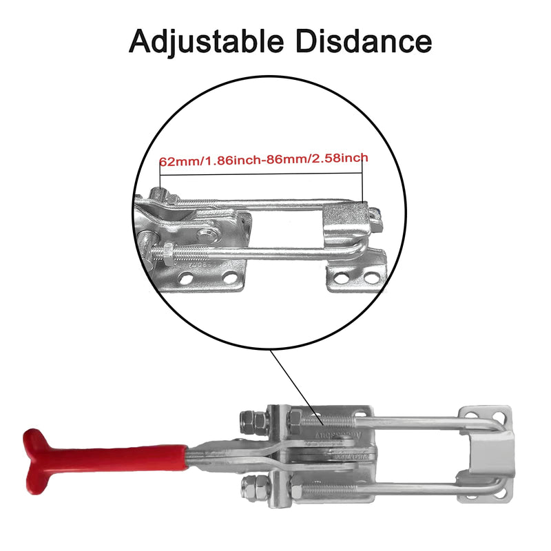 [Australia - AusPower] - Accessbuy Toggle Latch Clamp,U Bolt Self-Lock Large Toggle Latch,2000Lbs Holding Capacity,Adjustable Heavy Duty Latch Hardware for Cabinet Door, Machine,Smoker lid,Tire Carrier and More (7.87 inch) 2pcs 