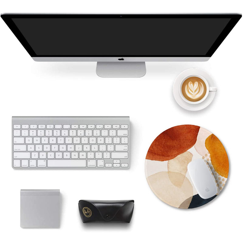 [Australia - AusPower] - Auhoahsil Mouse Pad, Abstract Art Round Non-Slip Rubber Mousepad with Stitched Edges for Wireless Mouse Laptop Computer Gaming Office Travel Men Women Kids, Cute Design, 8.7 x 8.7 in, Stones Abstract Art Stone 
