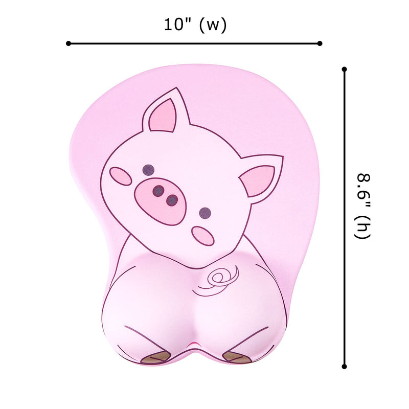 [Australia - AusPower] - Mouse Pad Wrist Support, KAIGOBOX Mouse Pad, Kawaii Pink Mouse Pad with Piggy Pattern, Desktop Computer Laptop Ergonomic Mouse Pad for Wireless Mouse, Mousepad with Wrist Rest for Gaming Home Office 