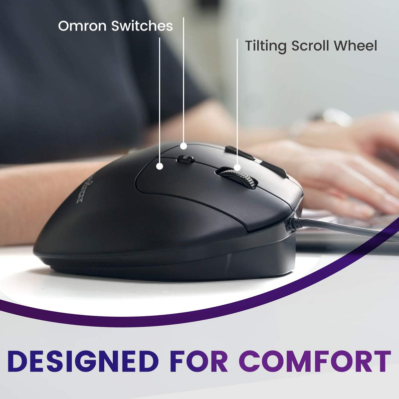 [Australia - AusPower] - Perixx PERIMICE-520 Wired USB Ergonomic Programmable Trackball Mouse, Adjustable Angle, 8 Button Design, Black (PM-520-11447) 