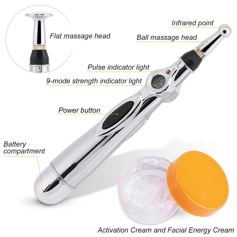 [Australia - AusPower] - Acupuncture Point Pen, Electronic Acupuncture Pen Meridian Energy Pulse Massage Pen for Pain Relief Promotes Circulation 