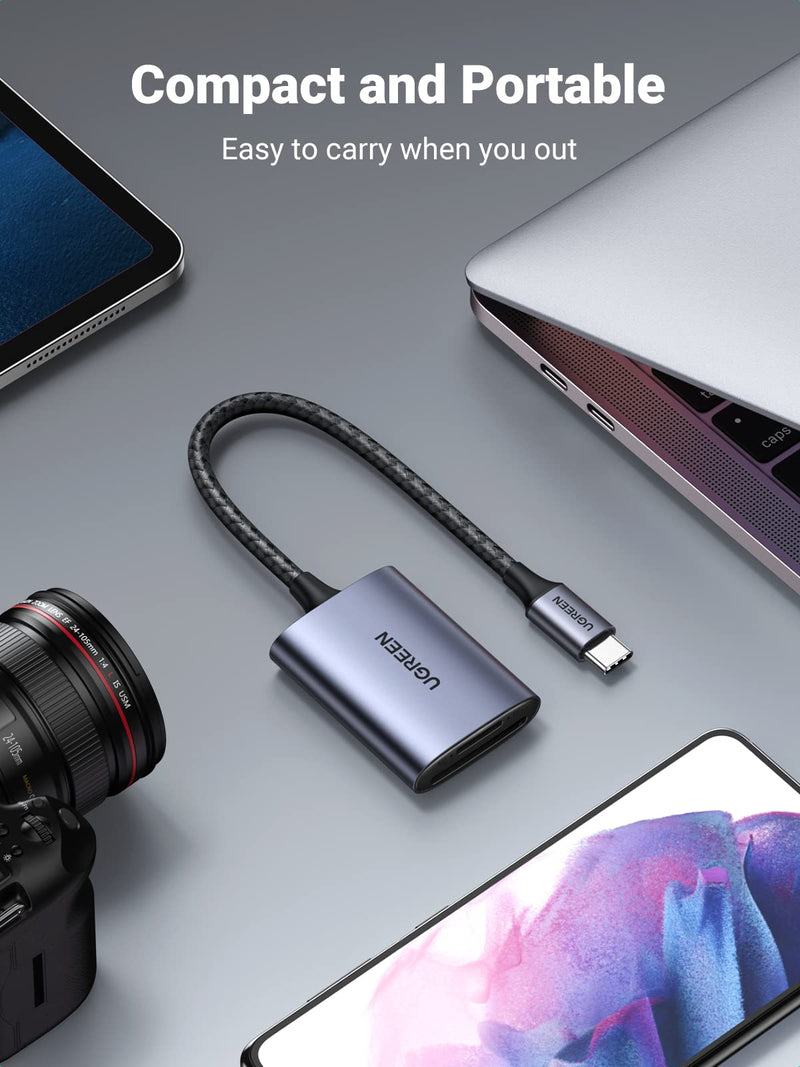 [Australia - AusPower] - UGREEN USB C SD Card Reader, 2-in-1 Micro SD Card Reader USB C, Memory Card Reader for TF SD Micro SD SDXC SDHC MMC RS-MMC Micro SDXC UHS-I Cards for MacBook Pro, iPad Pro, iPad air, Samsung Galaxy 