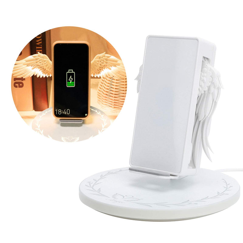 [Australia - AusPower] - Wireless Charger, 10W Max Fast Wireless Charging, Wireless Phone Charger Stand, Universal Angel Wing Style Fast Charging for Mobile Phone 