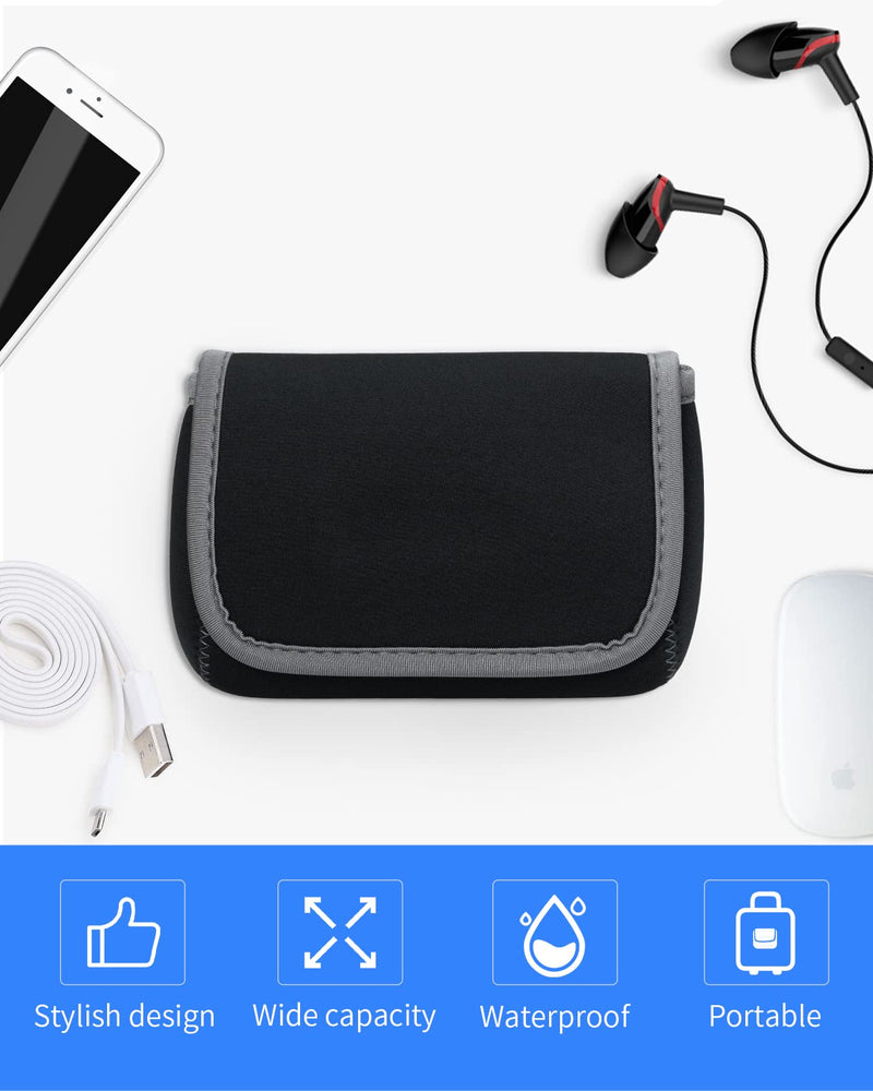 [Australia - AusPower] - LENTION Storage Medium Pouch Bag Cases for Accessories Laptop MacBook Power Adapter, Wireless Mouse, iPhone Chargers, Cellphone, Power Bank, Cord, Travel Cable Electronic Organizer - Dark Gray 6.69 * 4.72 * 2.56 inches 