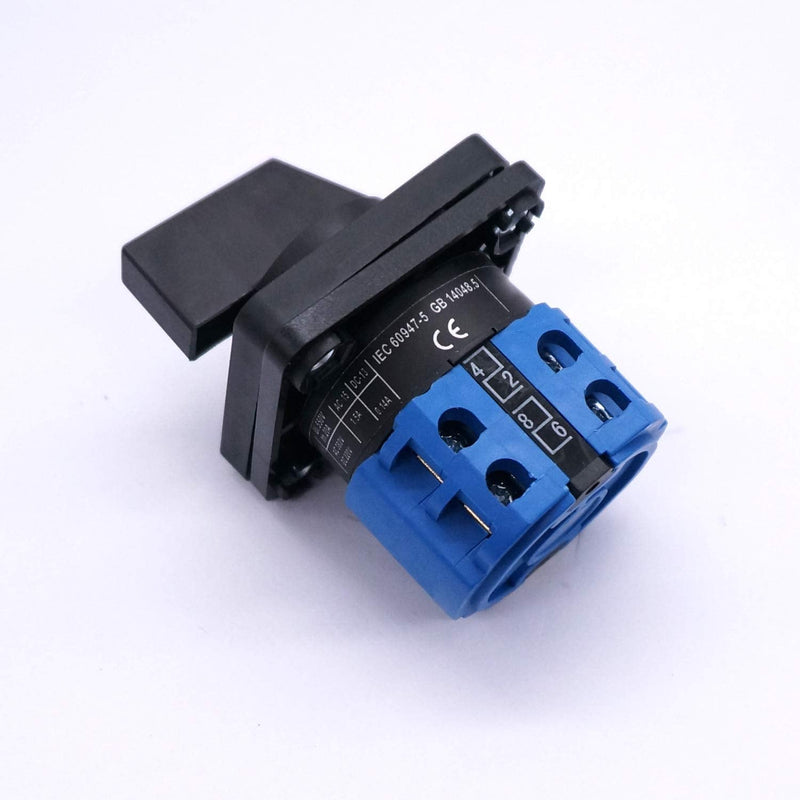 [Australia - AusPower] - Taiss Universal Changeover Switch 20A 550V 4 Position 8 Terminals Latching Rotary Cam Selector Switch + SV2-4s Blue Connection Terminal LW26-20 0-4/2 8 Terminals 20A 