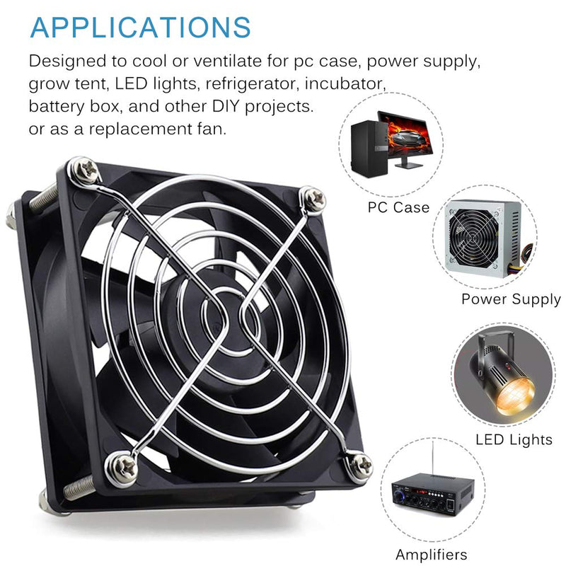 [Australia - AusPower] - GDSTIME 80mm x 80mm x 25mm 24V Brushless DC Cooling Fan 