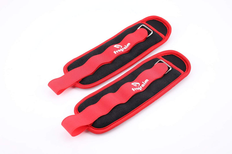 [Australia - AusPower] - Fragraim Ankle Weights for Women, Men and Kids - Strength Training Wrist/Leg/Arm Weight Set with Adjustable Strap for Jogging, Gymnastics, Aerobics, Physical Therapy Red 1 lbs pair (0.5 lbs each) 