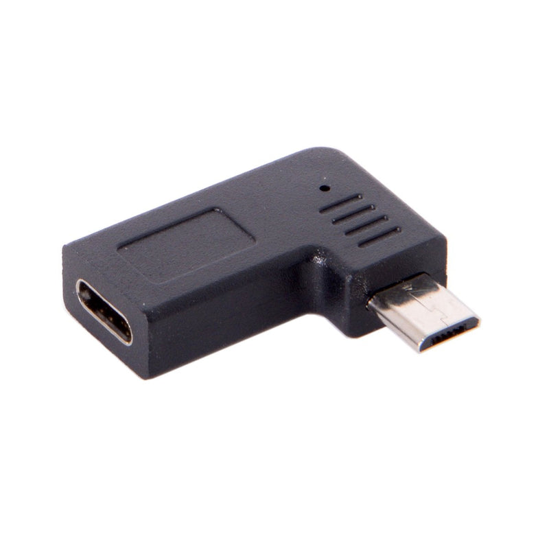 [Australia - AusPower] - Cablecc USB-C Type-C Female to Micro USB 2.0 5Pin Male Data Adapter 90 Degree Left & Right Angled Type (Left Angled) 