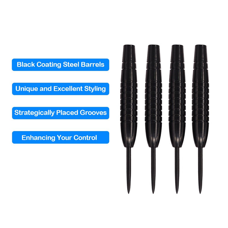 [Australia - AusPower] - Wolftop 12 Pack Steel Tip Darts 22/23 Grams, Professional Darts Metal Tip Set with Aluminum Shafts, Standard Flights, Rubber O'Rings and Extra Dart Sharpener 23 g 