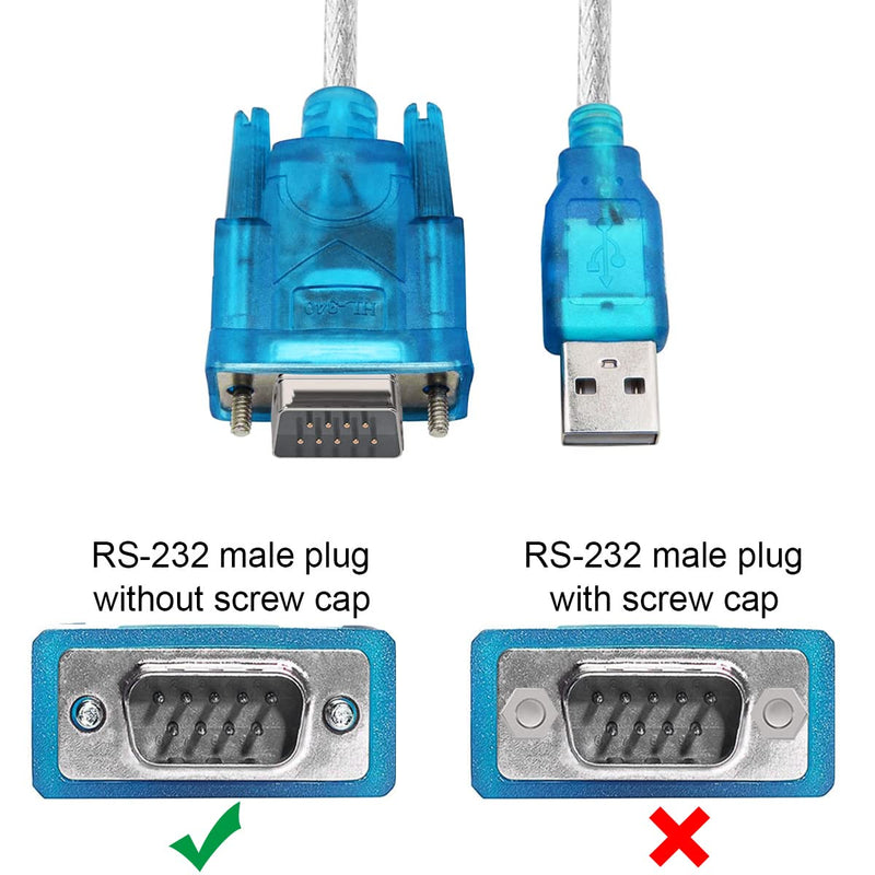 [Australia - AusPower] - DKARDU USB to RS232 Adapter, USB 2.0 to Serial DB9 Cable 9 Pin Male Adapter with Chipset RS-232 Converter Cable Chipset, Windows 10 8 7 