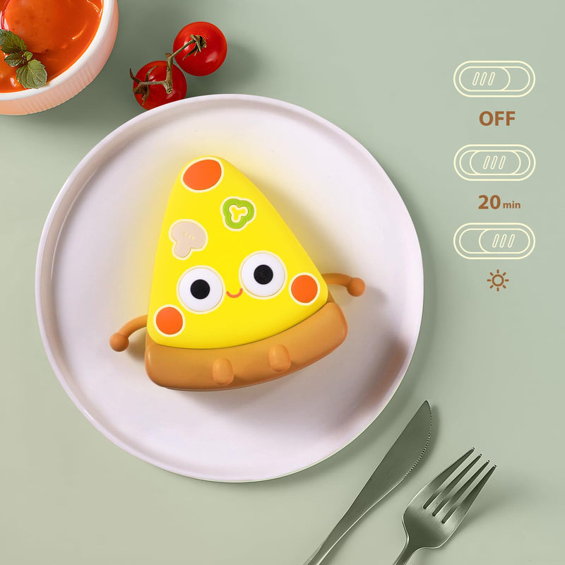 [Australia - AusPower] - QANYI Pizza Lamp, Personalized Yellow Food Decor Lights for Pizzeria Kitchen Restaurant Party Cool Home Desk Decoration, Funny Novelty Nightlight Gift for Kids 4 to 12 Year Old Boys Girls Adult 
