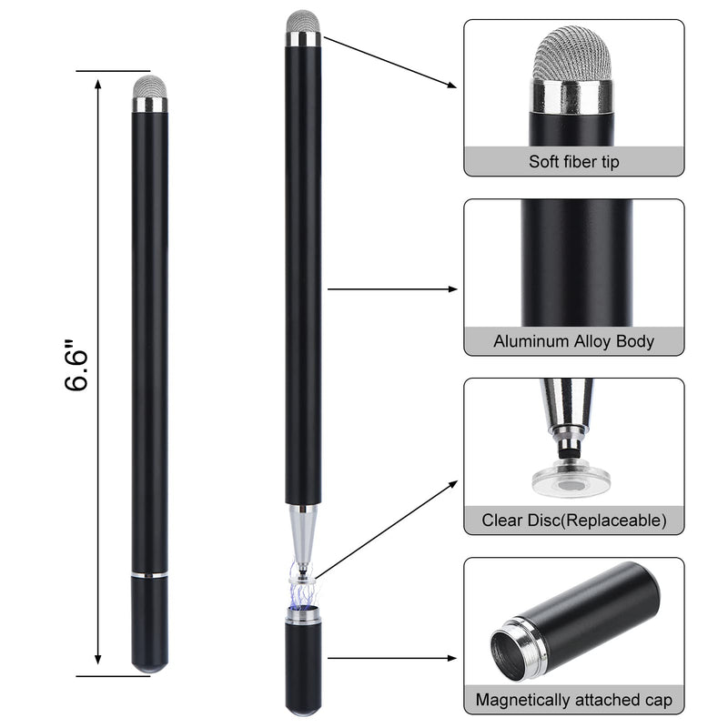 [Australia - AusPower] - CPKEON Stylus for iPad (2 Pcs), Magnetic Disc Capacitive Stylus Pens Touch Screens for Apple/iPhone/Ipad pro/Mini/Air/Android/Microsoft/Surface All Universal Touch Screens - Black/White 