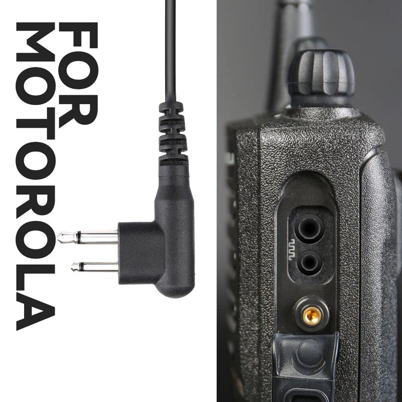 [Australia - AusPower] - Walkie Talkie Earpiece Compatible with Motorola Single Wire Headphone Mic Earhook Headsets 2.5mm+3.5mm 2-Pin Two Way Radio Earpiece with PTT 