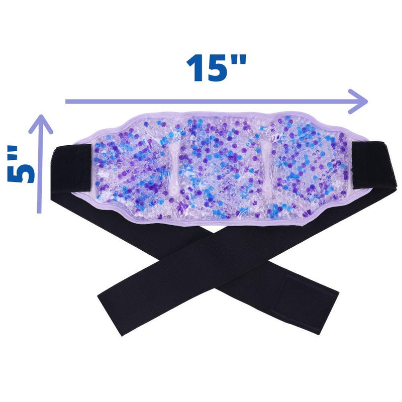 [Australia - AusPower] - Premium Hot Cold Gel Bead Ice Pack by FOMI Care | Cool Compress for Lower Back, Shoulder, Knee, Bicep, Stomach | Coccyx, Sciatica, Tailbone Pain Relief | Flexible, Reusable Heating Pad | 15” x 5” 
