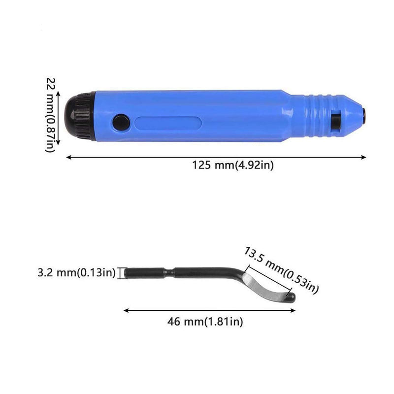 [Australia - AusPower] - AMD015 Deburring Tool Set with 10pcs Sharp Deburring Blades, Blur Remover Hand Tool for Copper Aluminum Silver Plastic, Anti-Slip Burr Handle 