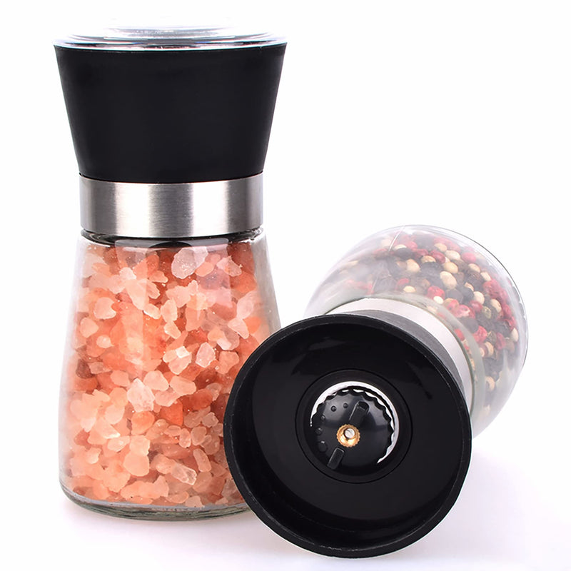 [Australia - AusPower] - ErrandsHelper Salt and Pepper Grinder Set Adjustable Coarseness and Refillable (2.5 inches x 5.1 inches) 2.5" x 5.1" 