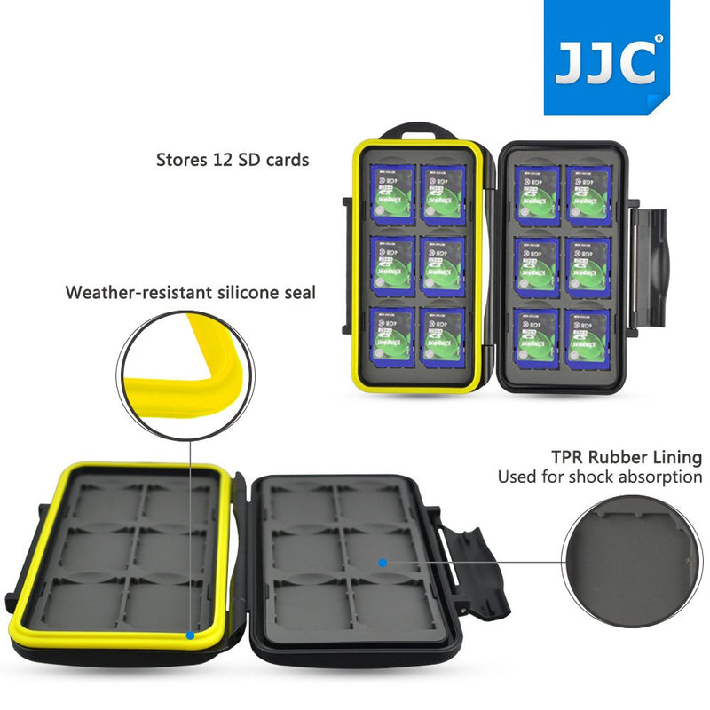 [Australia - AusPower] - JJC MC-SD12 Water Resistant Holder Storage Memory Card Case fits 12 SD Cards 