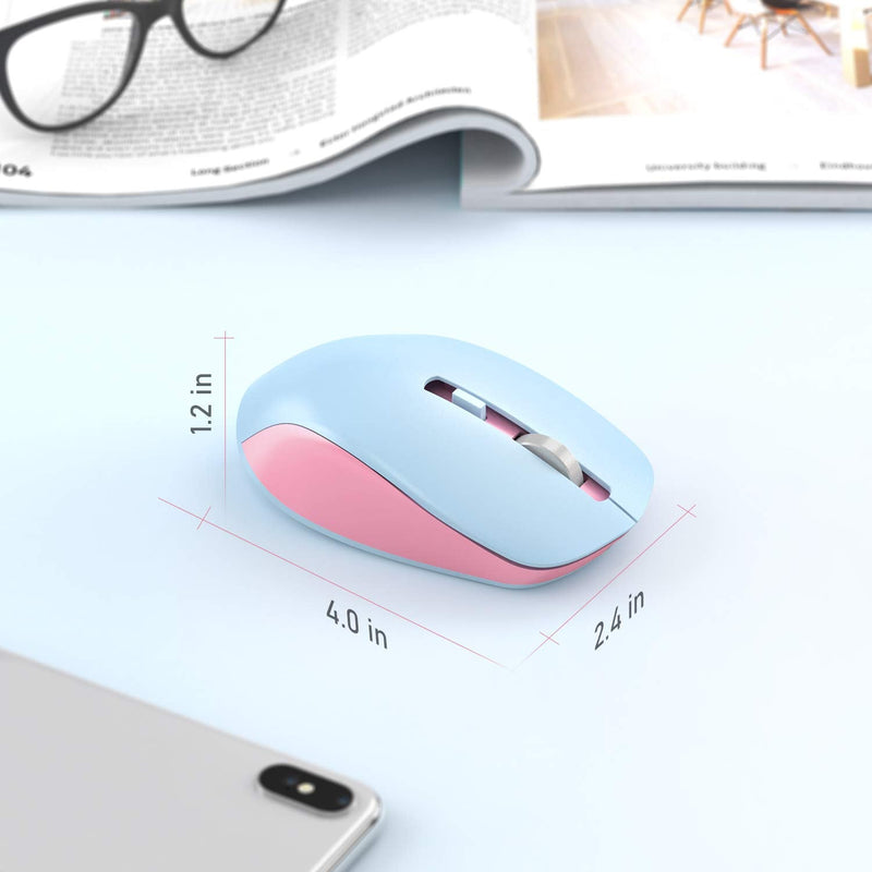 [Australia - AusPower] - Wireless Bluetooth Mouse, seenda 2.4G + Bluetooth 4.0 Wireless Mouse with 3 Adjustable DPI Levels for Windows and Mac Computers,iPad,Chromebook, Pink and Blue 