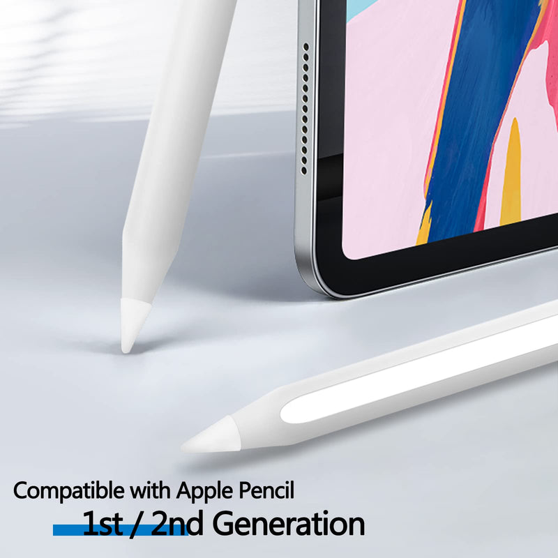 [Australia - AusPower] - FYY Tips Cover Compatible with Apple Pencil Tips,[20 PCS] Premium Slim Thin Silicone Nibs Cover Writing Protection for iPad Pencil for Apple Pencil 1st and 2nd Generation-White White 