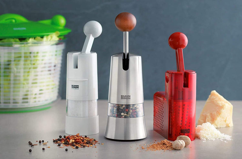 [Australia - AusPower] - Kuhn Rikon Adjustable Ratchet Grinder with Ceramic Mechanism for Salt, Pepper and Spices, 8.5 x 2.25 inches, Black 