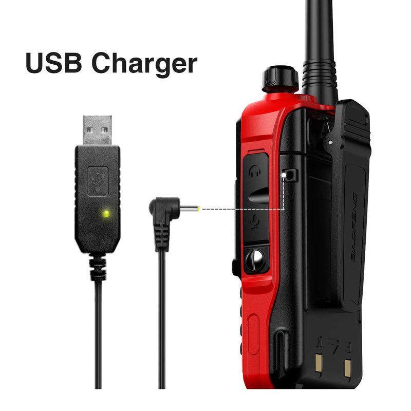 [Australia - AusPower] - BaoFeng UV-S9 Plus 8W High Power Tri-Power Ham Two Way Radio with 2200mAh Larger Battery USB Charger Cable Rechargeable Walkie Talkie Red 