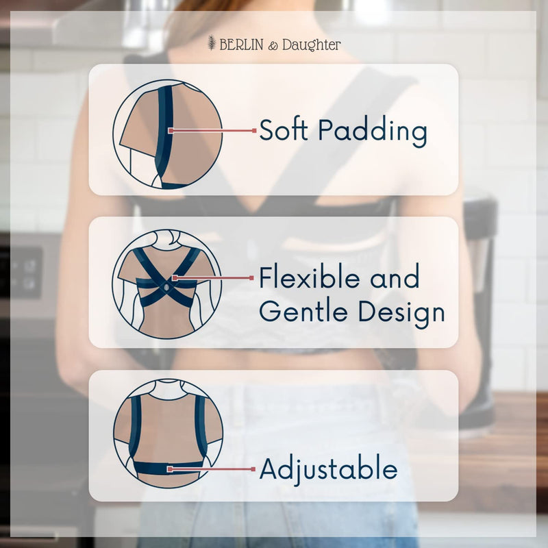 [Australia - AusPower] - Posture Corrector - Fully Adjustable Breathable Clavicle Chest Back Support Brace for Improves Posture & Provide Lumbar Support Back Pain Relief - Perfect for Men & Women - Large Large (Pack of 1) 