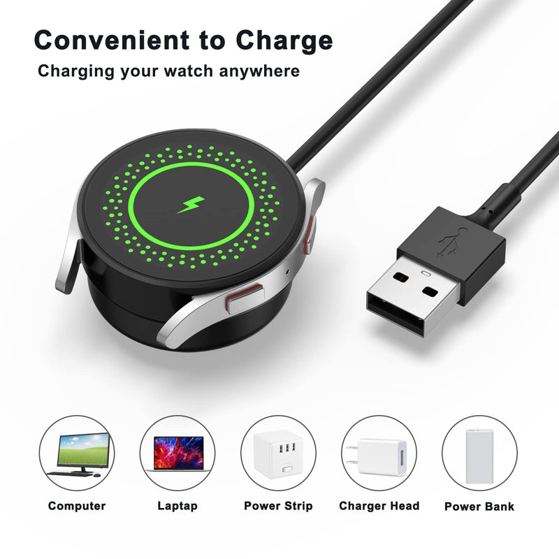 [Australia - AusPower] - 2 Pack Charger Cable for Samsung Galaxy Watch 5/5 Pro/Watch 4/4 Classic/Watch 3/Active 2, Replacement USB Charging Cable Dock Stand for Samsung Galaxy Watch Charger (3.3 ft) Black 