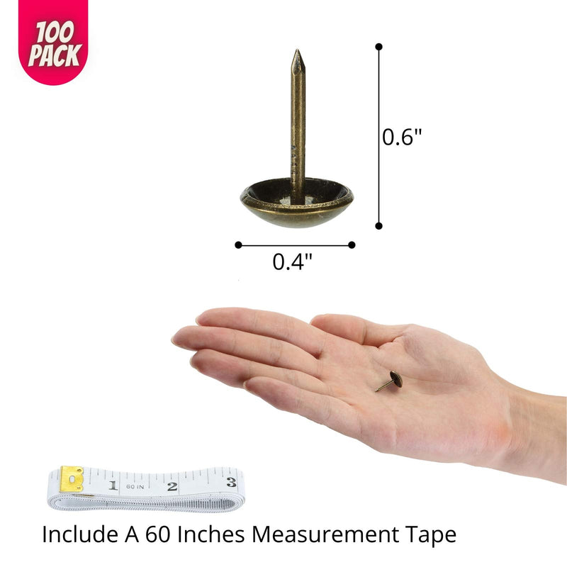 [Australia - AusPower] - Mr. Pen- Upholstery Tacks, 100 Pack, Furniture Tacks, Decorative Nail Heads, Upholstery Tacks for Furniture, Decorative Tacks, Upholstery Pins, Upholstery Nails, Antique Furniture Brass Tacks 