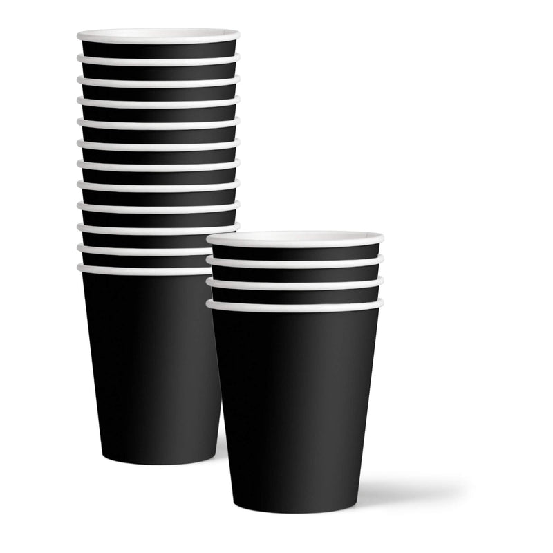 [Australia - AusPower] - Solid Black Birthday Party Supplies Set Plates Napkins Cups Tableware Kit for 16 