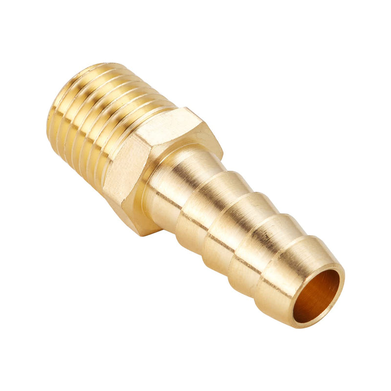 [Australia - AusPower] - Brass Hose Barb Fittings ,3/8" Barb x 1/4" NPT Male Air Hose Pipe Fittings,Compression Hose Fittings Adapter 6pcs 3/8" Barb x 1/4" NPT Male 