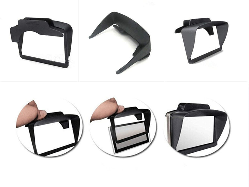 [Australia - AusPower] - 7 Inch GPS Navigation Sun Shade Shield Glare Visor GPS Glare Reducing Visor/Shade Black 1 