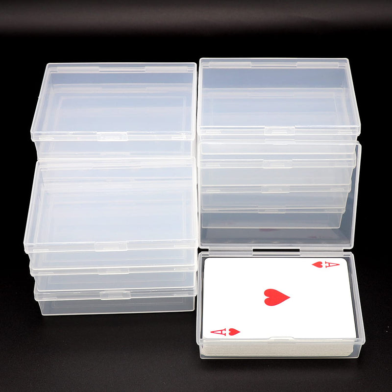 [Australia - AusPower] - 12 Pack Playing Card Deck Boxes, Empty Plastic Storage Box Fits Baseball Trading Cards, Gaming Cards, Snaps Closed 