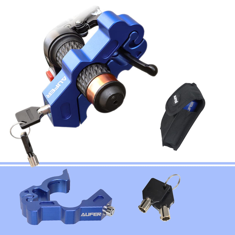 [Australia - AusPower] - AUFER Universal Heavy Duty Motorcycle Grip Handlebar Lock Throttle Lock Anti Theft Brake Lever Locking Compatible With For Motorbike Sports Bikes Scooter Mopeds ATVs (Blue) Blue 