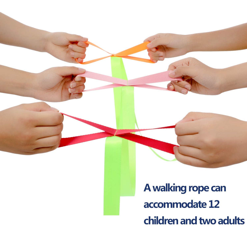 [Australia - AusPower] - 2 Packs Short Walking Rope with 12 Handles for Preschool Children Toddlers Daycare Schools Teachers (Color 2) 