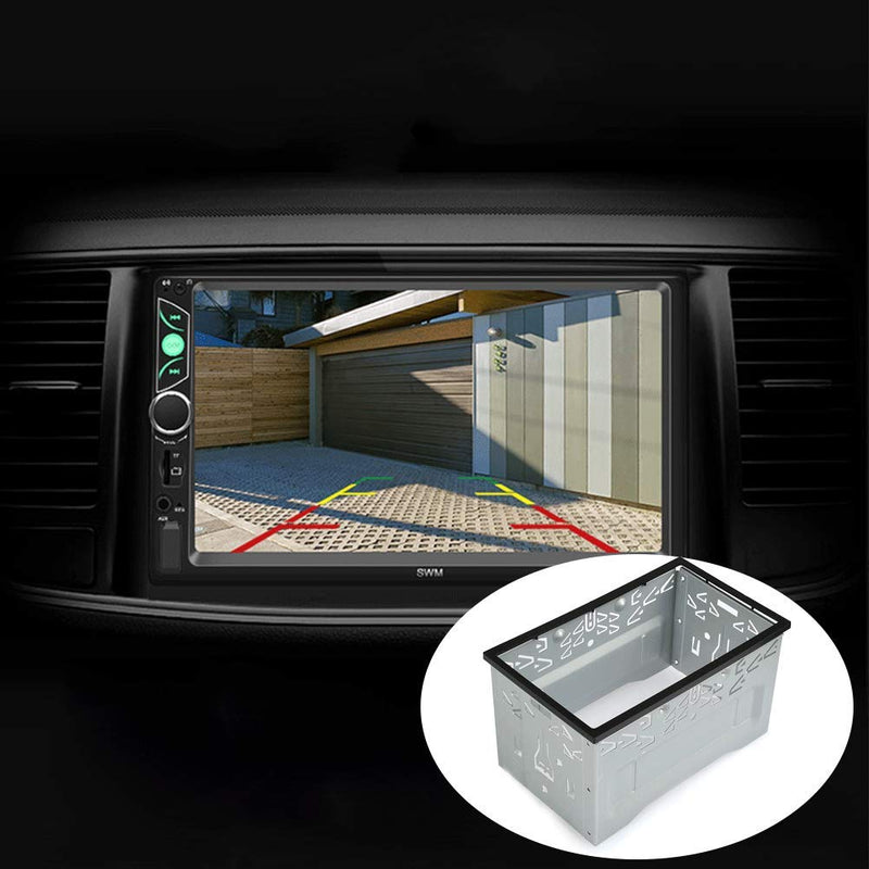 [Australia - AusPower] - QLOUNI Double Din Installation Kit, Universal Double DIN Installation Cage Kit Slot Metal Car Stereo Radio Mounting Frame, Compatible for Passat/MK3/Jetta Panel Frame 