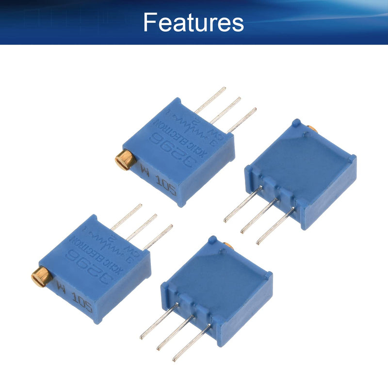 [Australia - AusPower] - Heyiarbeit 1M Ohm 3296W-105 Trimmer Potentiometer 3 Pins Carbon Film Variable Potentiometer for Printed Circuit Boards Televisions Induction Cookers 10pcs 3296W-105 1M 10PCS 