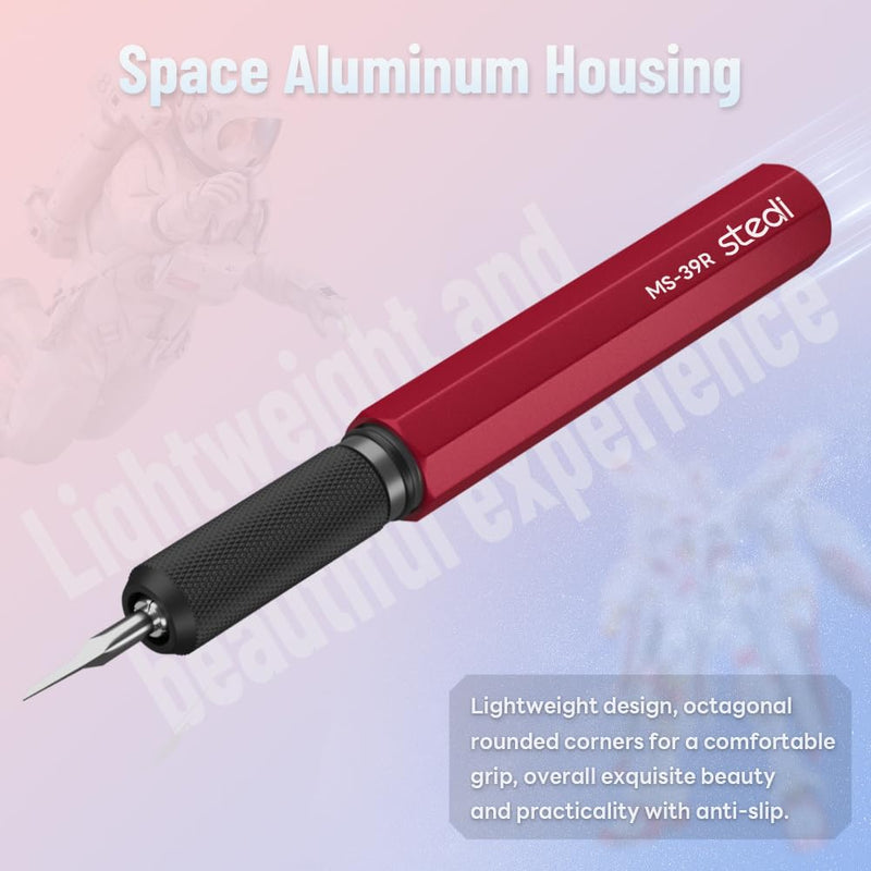 [Australia - AusPower] - stedi Model Scriber Chisel,Tungsten steel Blades 0.1mm,for Modeling Hobby,RG Scale Model,Gundam Model Kit,for Scribing line, Engraved,Panel line,Resin,Red Red+0.1mm 