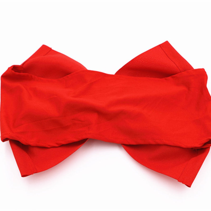 [Australia - AusPower] - Fvstar 10pcs Red Chair Bows Sashes Elastic Spandex Wedding Chair Bows Decorative Party Chair Sashes Elegant Chair Ribbons Tie Bands for Birthday Baby Shower Event Trade Show Decorations 