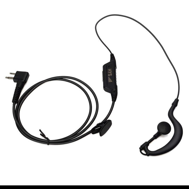 [Australia - AusPower] - HYS 2 Way Radio Headset 2 Pin G Shape Earpiece with Mic PTT for Motorola CP200 PR400 CLS1110 CLS1410 GP300 GP2000 P1225 Walkie Talkie (2 Pack) 
