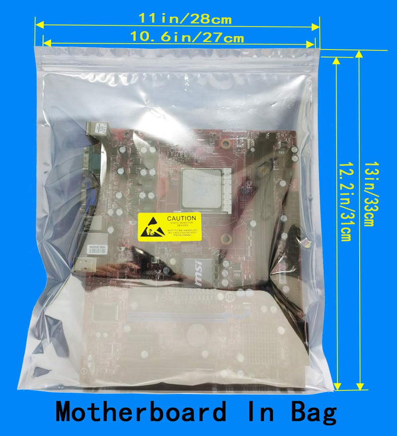 [Australia - AusPower] - Daarcin 30pcs Anti Static Resealable Large Size Bags 11x13in/28x33cm ESD Bags for Motherboard HDD and Electronic Device,Antistatic Bags for Graphics Card (30pcs 11x13/28x33cm) 30pcs 11x13in/28x33cm 