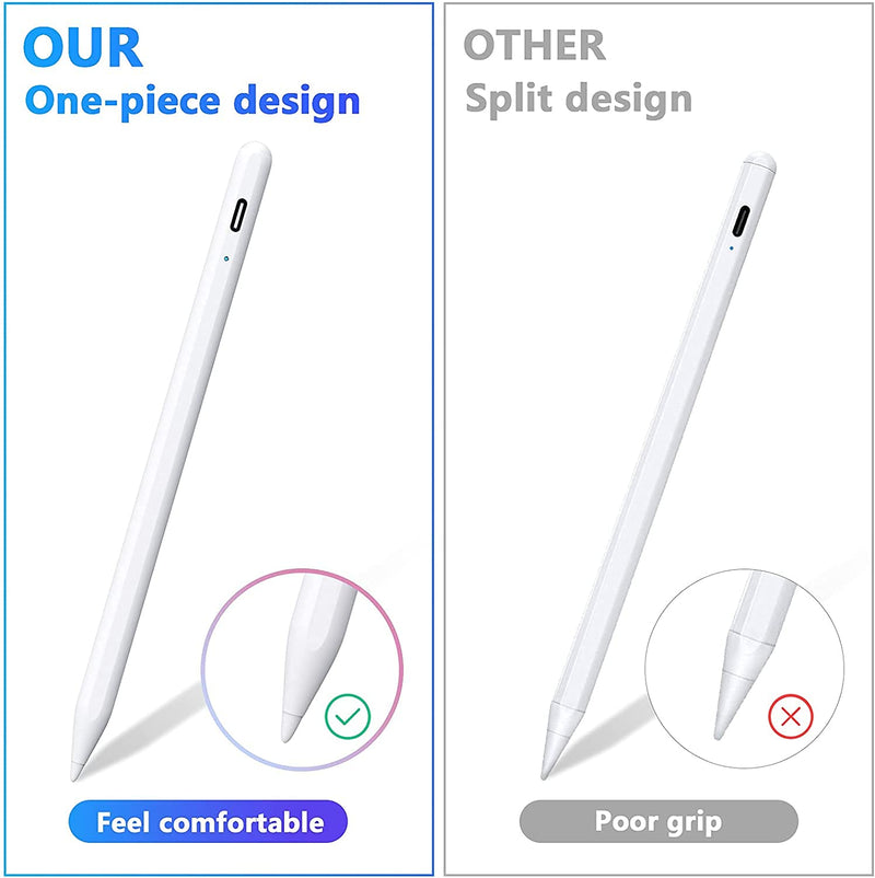 [Australia - AusPower] - SKYLMW Stylus Pen with Palm Rejection for Apple iPad Touch Screens Side Magnetic Active Capacitive Pencil Compatible with iPad 6/7/8,Mini 5, iPad air 3/4, iPad pro 11/12.9-inches, White 