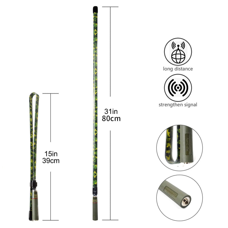 [Australia - AusPower] - TWAYRDIO SMA Male Camouflage Tactical Antenna 80N Dual Band VHF UHF 31.5inch Two Way Radio Antenna for YAESU VX-6R FT-60R Retevis RT82 RT3 TYT MD-380 MD-UV380 Handheld Ham Radio 